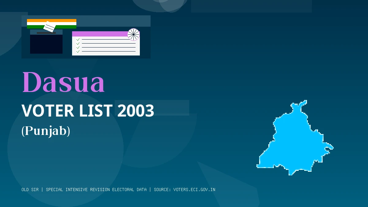Dasua Voter List 2003 PDF Download Punjab