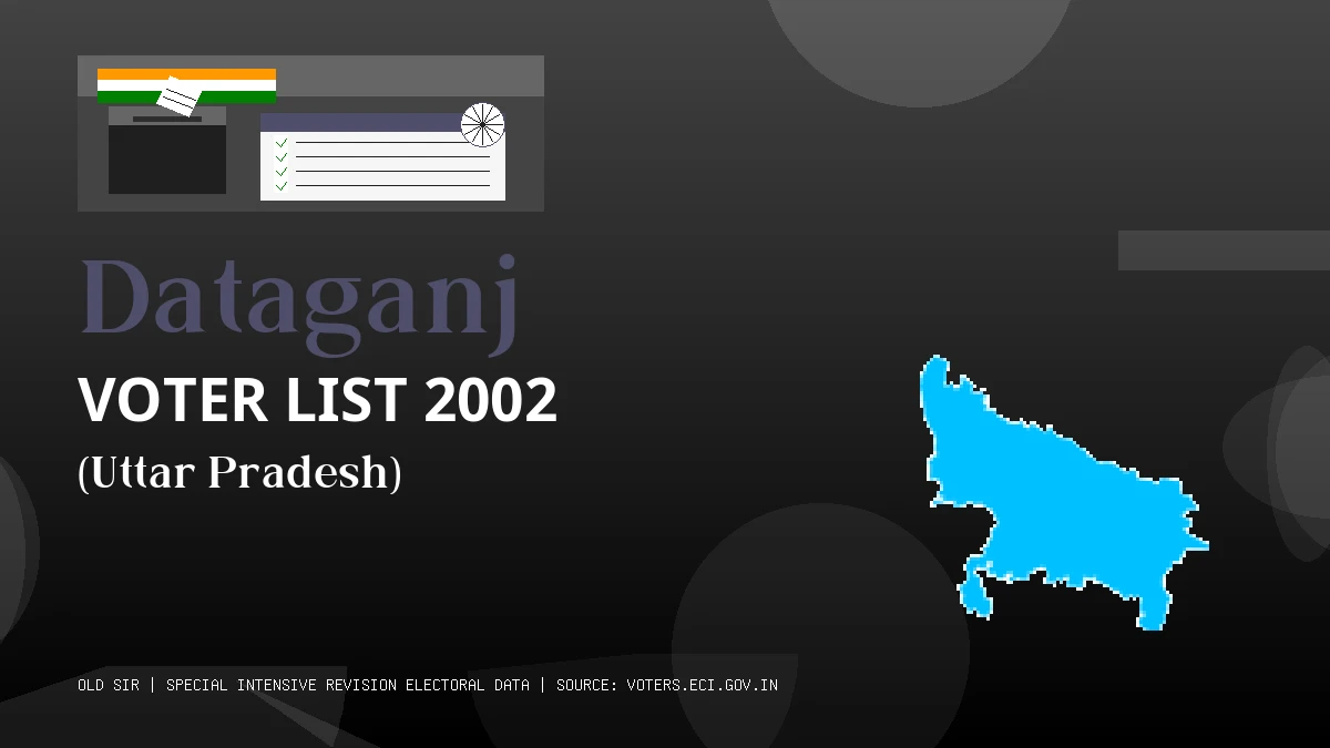 Dataganj Voter List 2002 PDF Download Uttar Pradesh