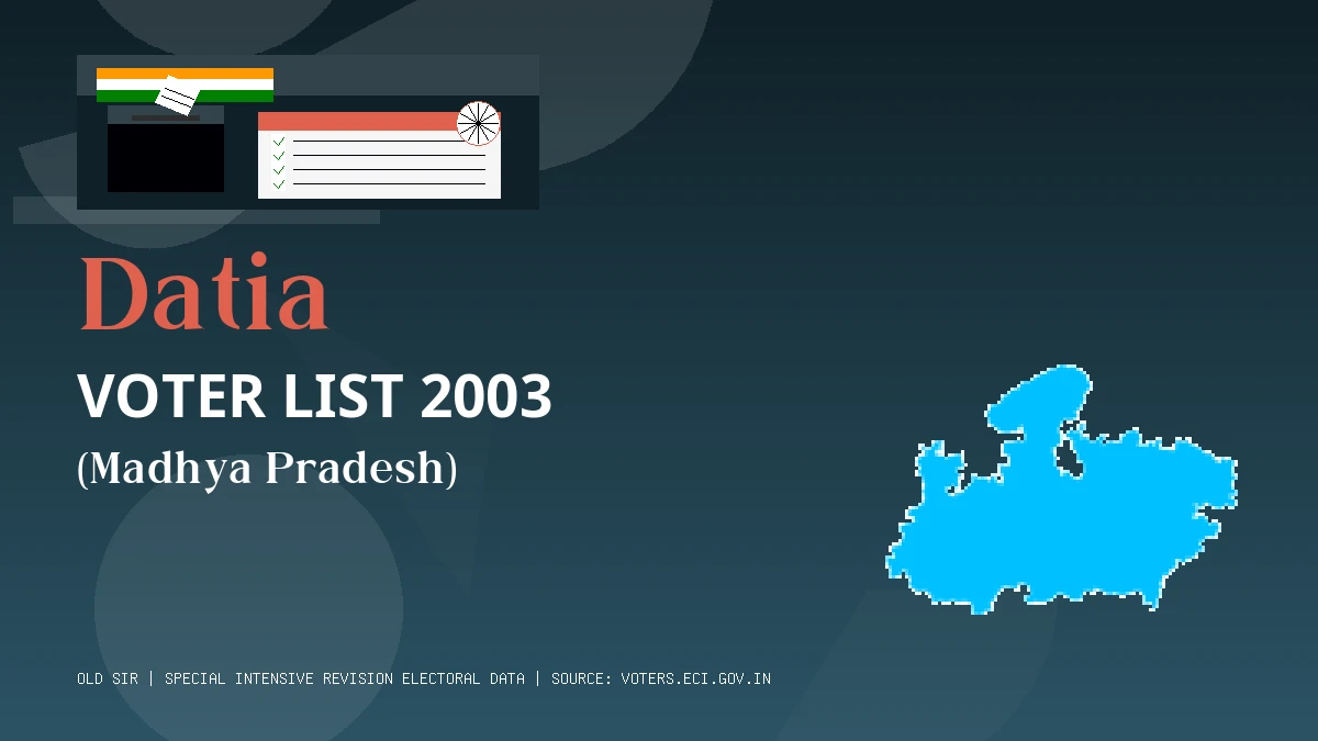 Datia Voter List 2003 PDF Download Madhya Pradesh