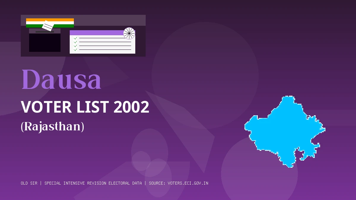 Dausa Voter List 2002 PDF Download Rajasthan