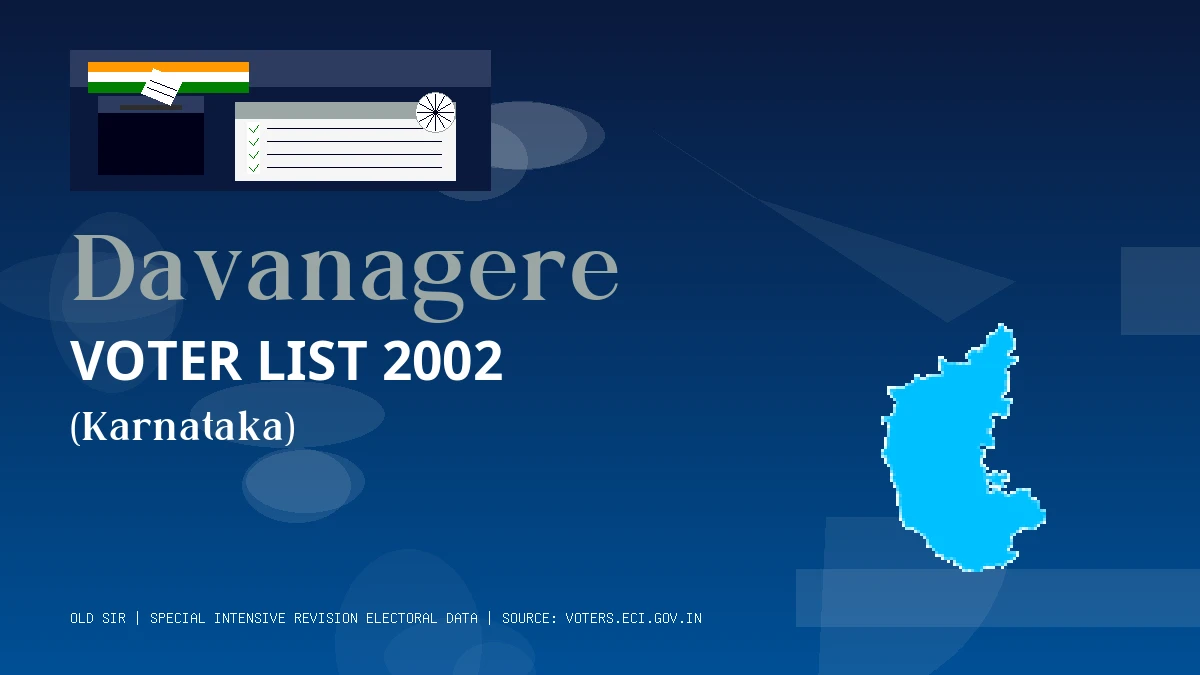 Davanagere Voter List 2002 PDF Download Karnataka