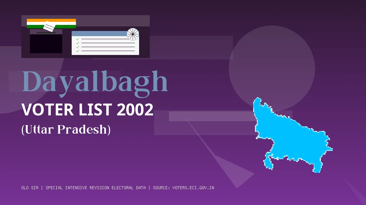 Dayalbagh Voter List 2002 PDF Download Uttar Pradesh