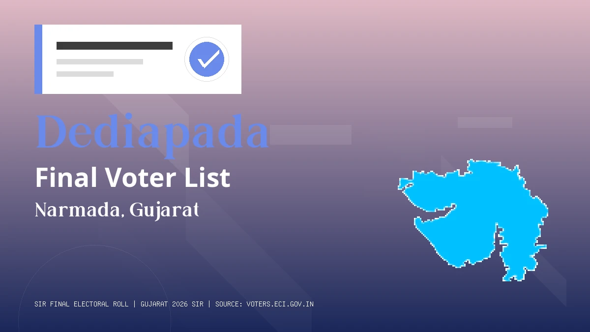 Dediapada Final Voter List Gujarat