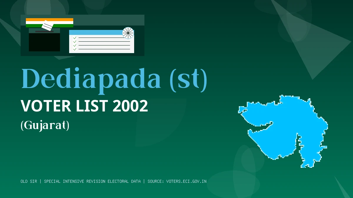 Dediapada (st) Voter List 2002 PDF Download Gujarat