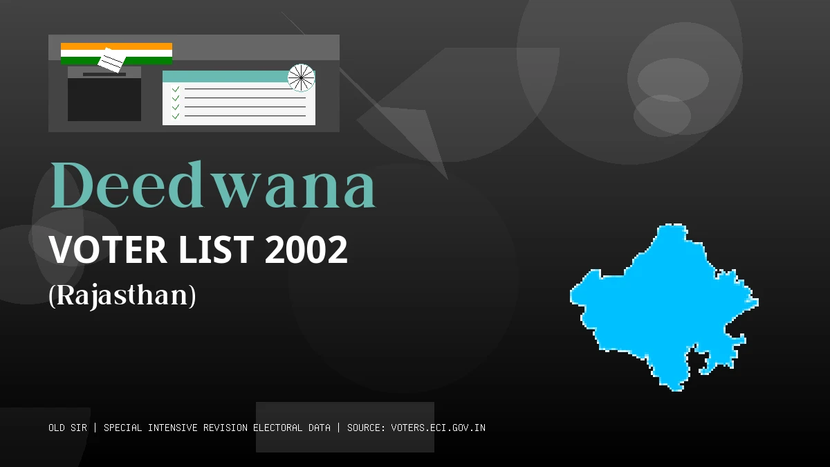 Deedwana Voter List 2002 PDF Download Rajasthan