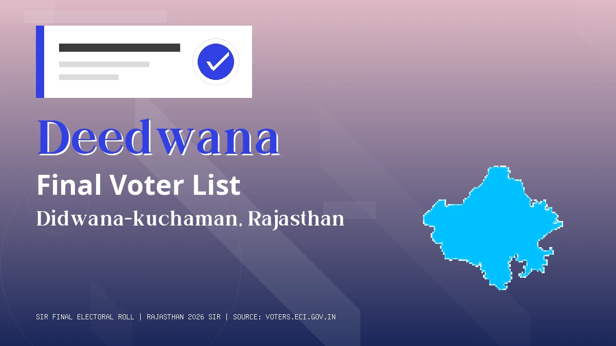 Deedwana Final Voter List Rajasthan