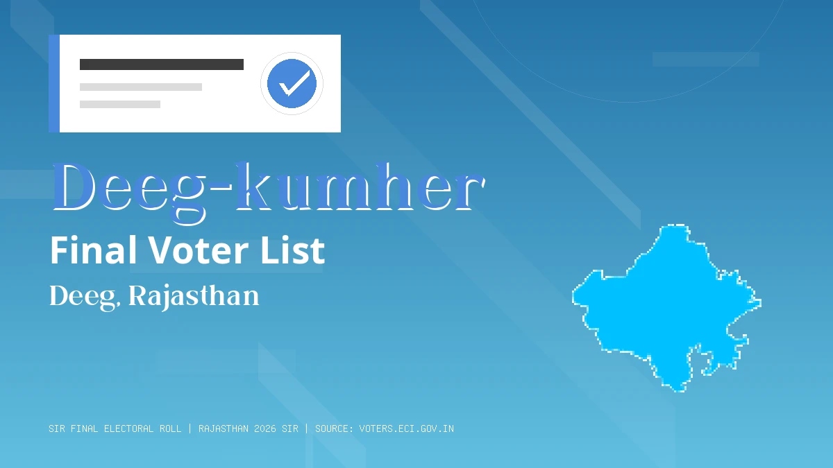 Deeg-kumher Final Voter List Rajasthan