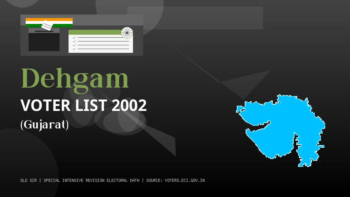 Dehgam Voter List 2002 PDF Download Gujarat