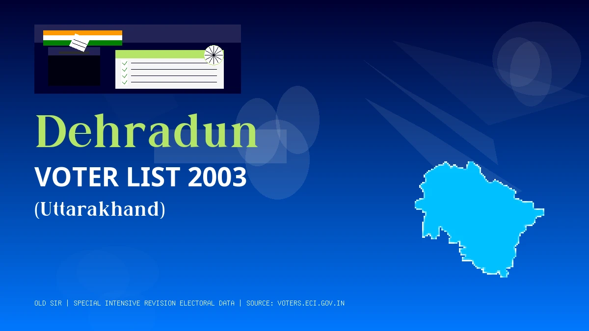 Dehradun Voter List 2003 PDF Download Uttarakhand