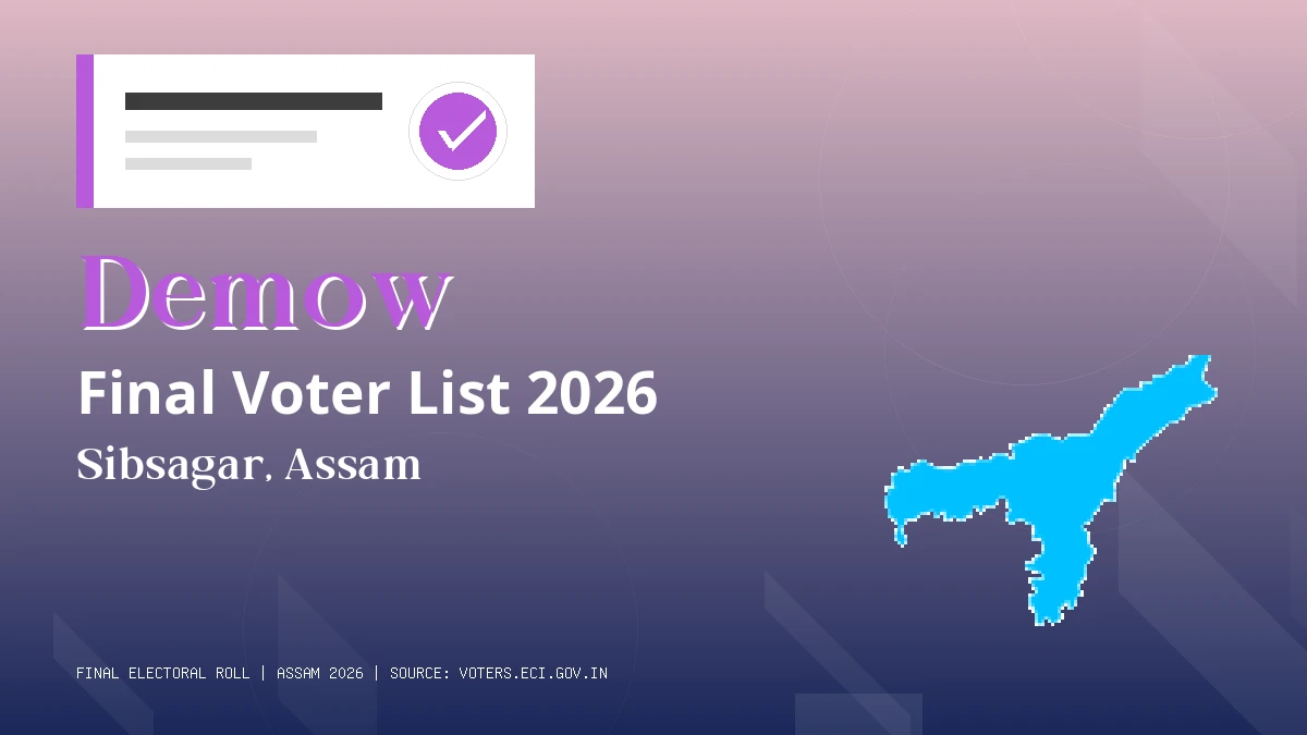 Demow Final Voter List 2026 Assam