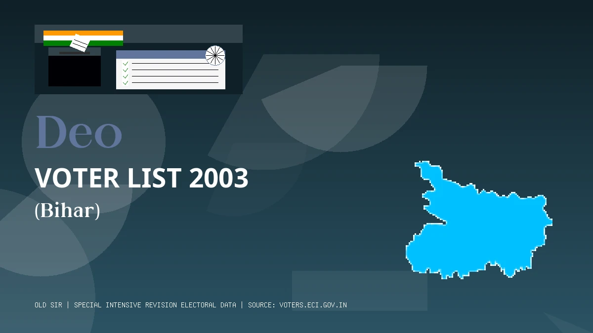 Deo Voter List 2003 PDF Download Bihar