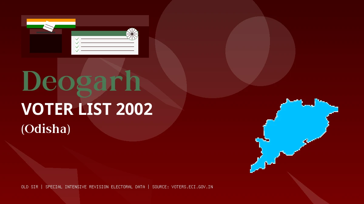 Deogarh Voter List 2002 PDF Download Odisha
