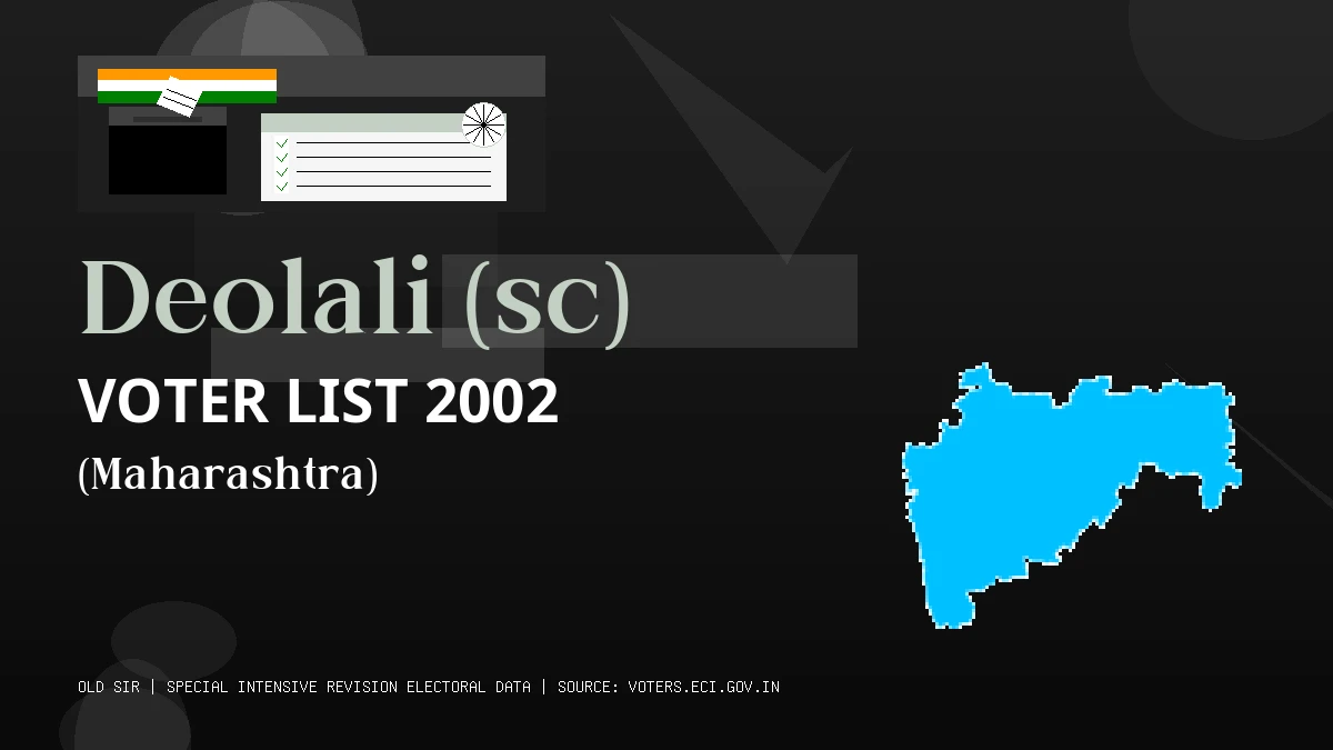 Deolali (sc) Voter List 2002 PDF Download Maharashtra