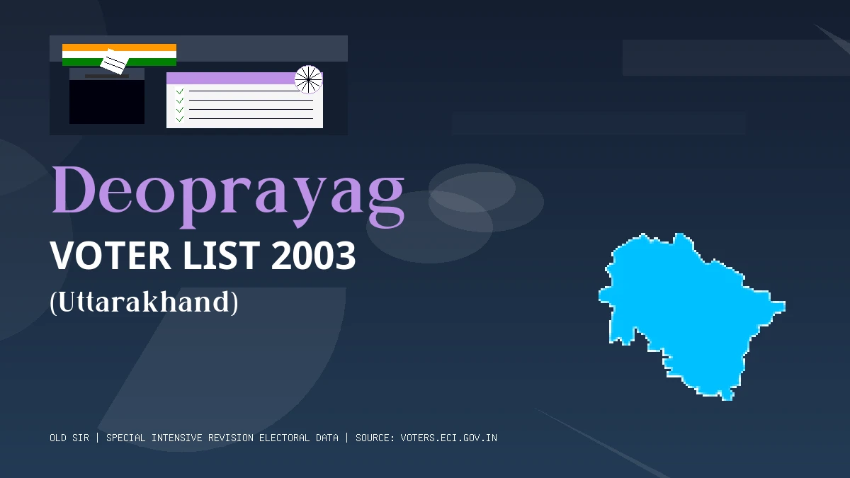 Deoprayag Voter List 2003 PDF Download Uttarakhand