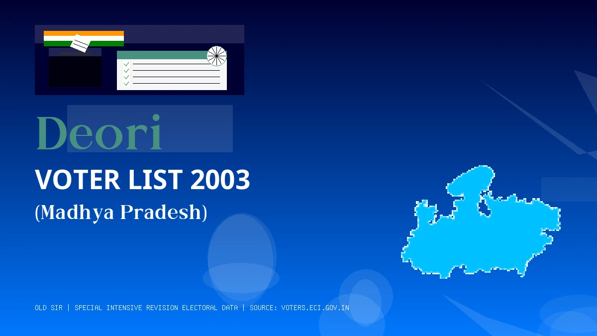 Deori Voter List 2003 PDF Download Madhya Pradesh