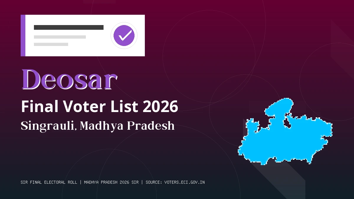 Deosar Final Voter List 2026 Madhya Pradesh