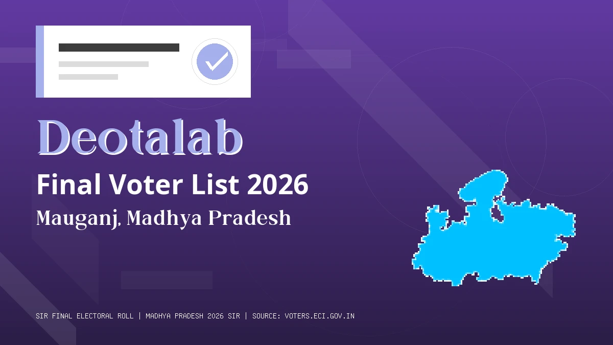 Deotalab Final Voter List 2026 Madhya Pradesh