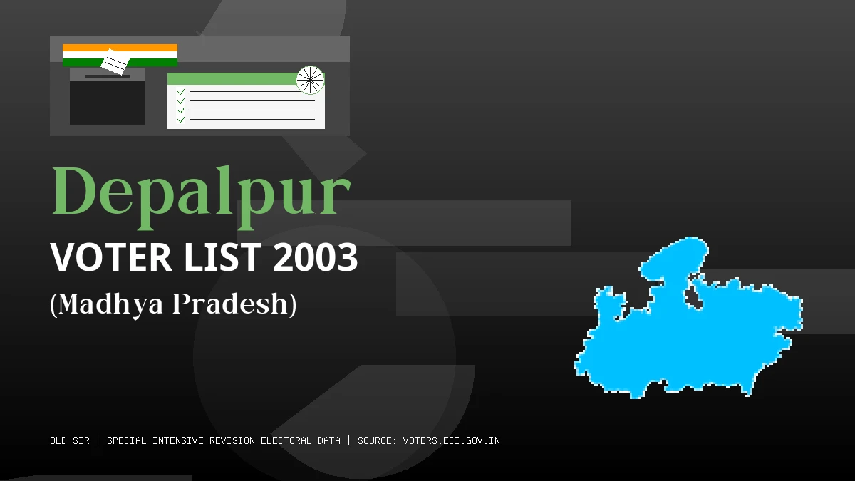 Depalpur Voter List 2003 PDF Download Madhya Pradesh