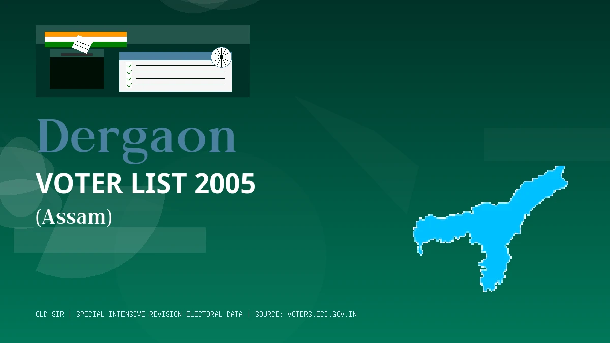 Dergaon Voter List 2005 PDF Download Assam