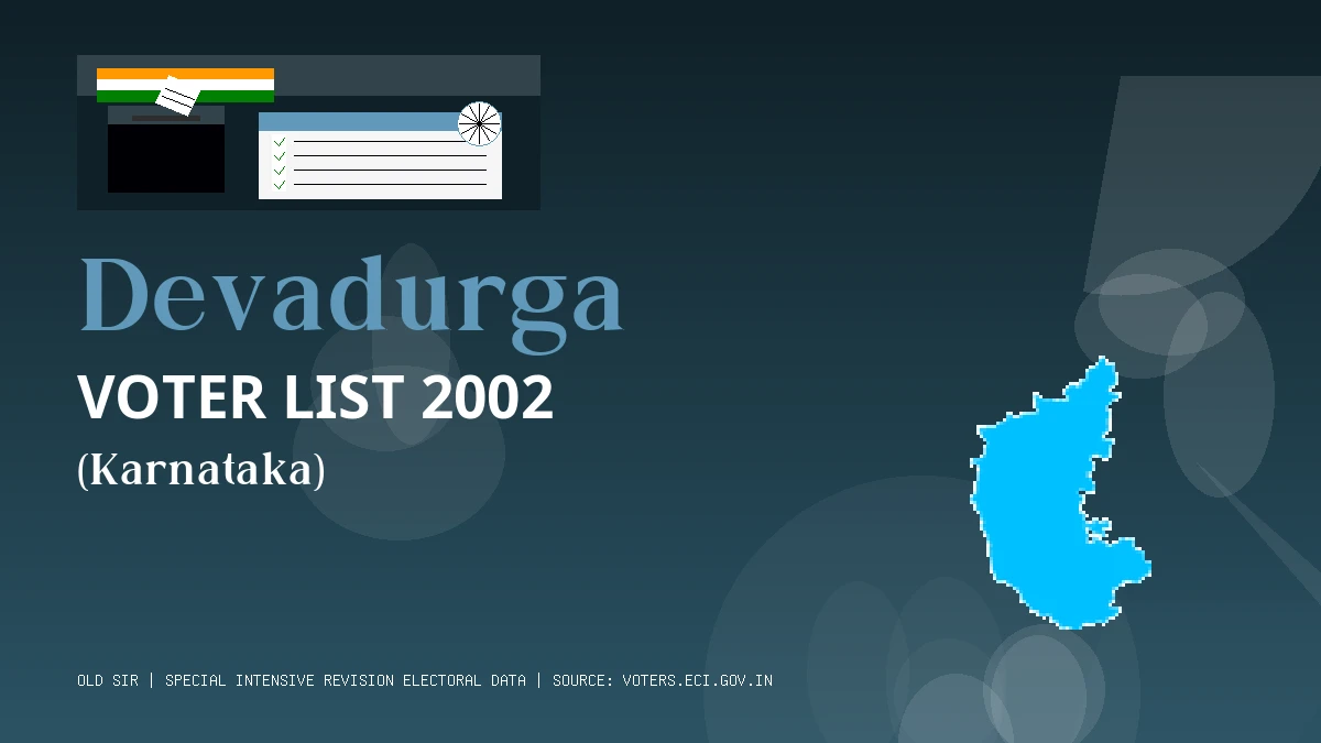Devadurga Voter List 2002 PDF Download Karnataka