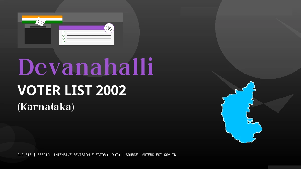 Devanahalli Voter List 2002 PDF Download Karnataka