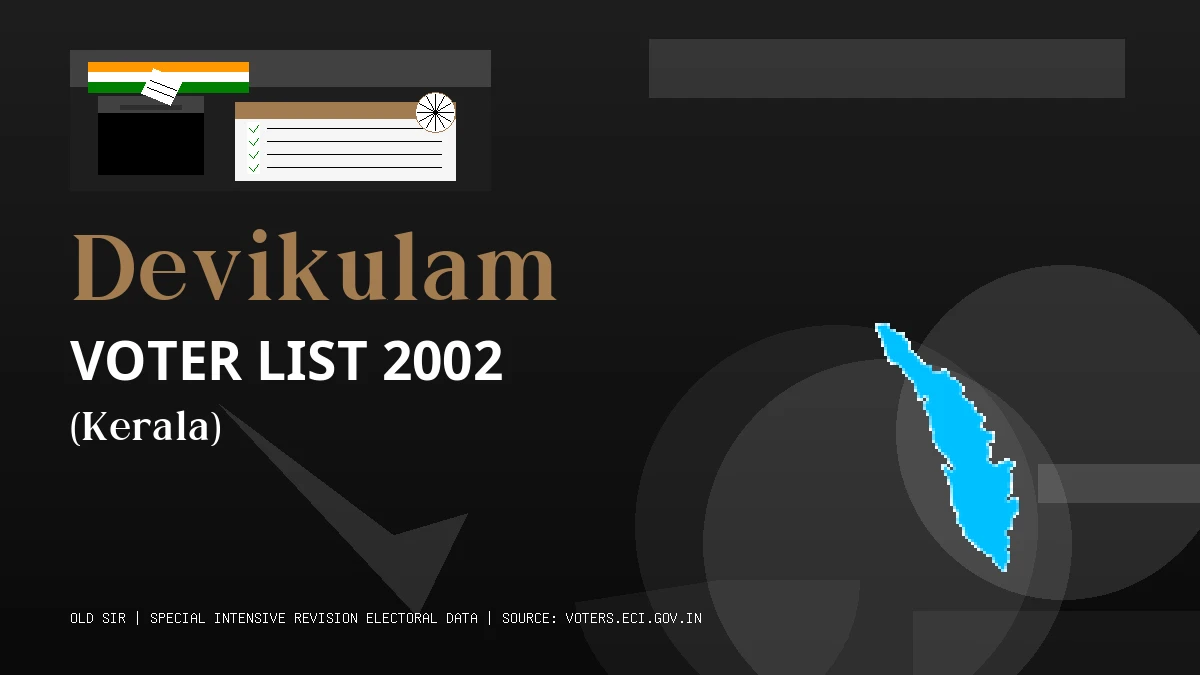 Devikulam Voter List 2002 PDF Download Kerala