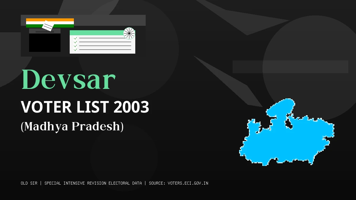Devsar Voter List 2003 PDF Download Madhya Pradesh