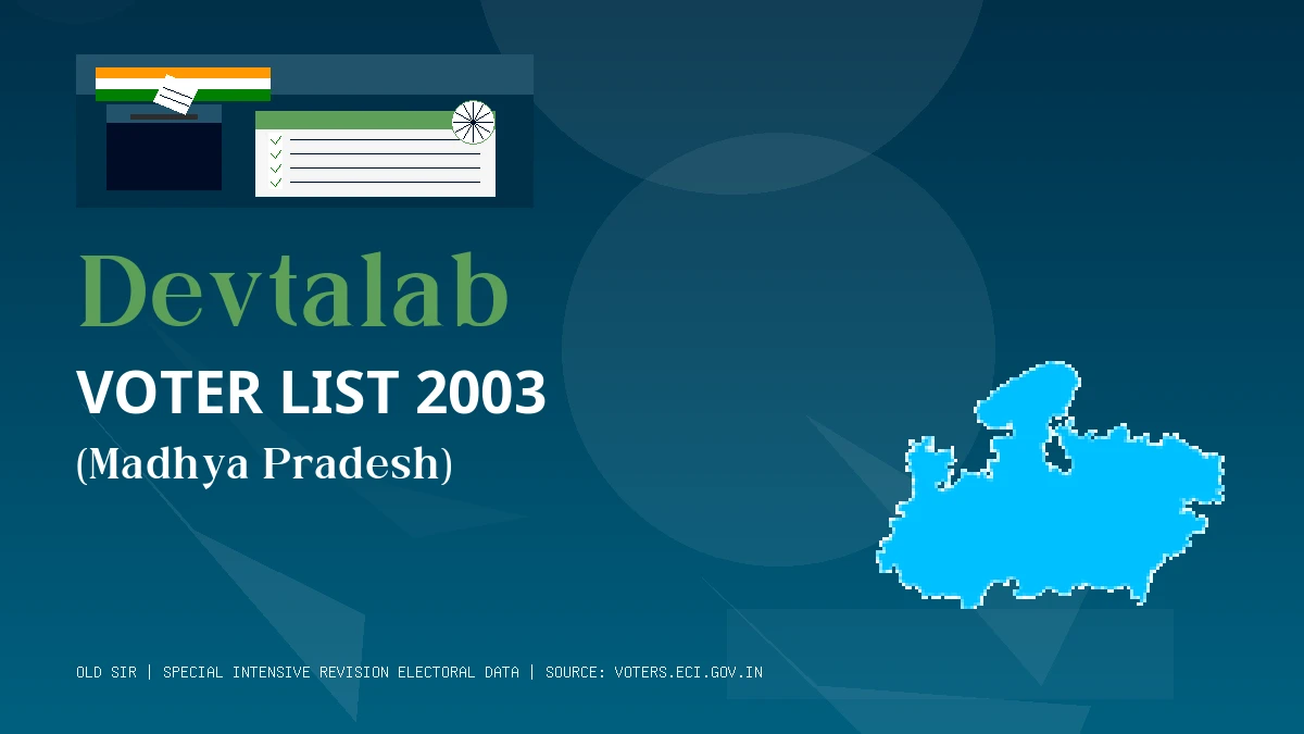 Devtalab Voter List 2003 PDF Download Madhya Pradesh
