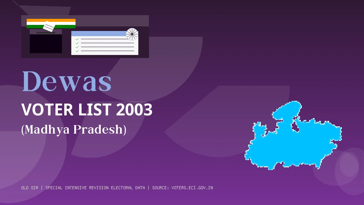 Dewas Voter List 2003 PDF Download Madhya Pradesh