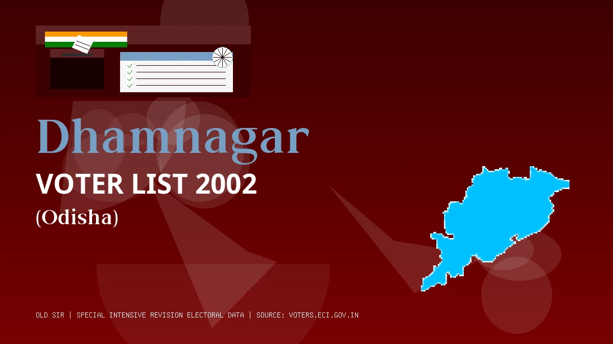 Dhamnagar Voter List 2002 PDF Download Odisha