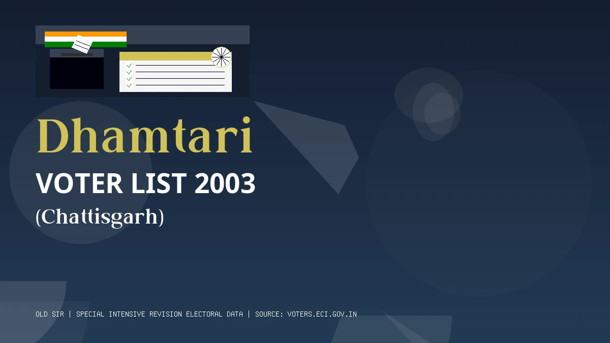 Dhamtari Voter List 2003 PDF Download Chattisgarh