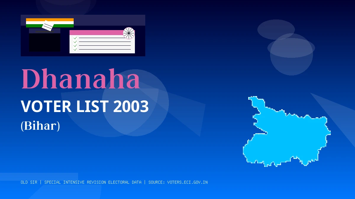 Dhanaha Voter List 2003 PDF Download Bihar