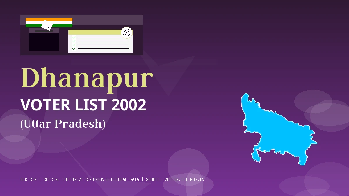 Dhanapur Voter List 2002 PDF Download Uttar Pradesh