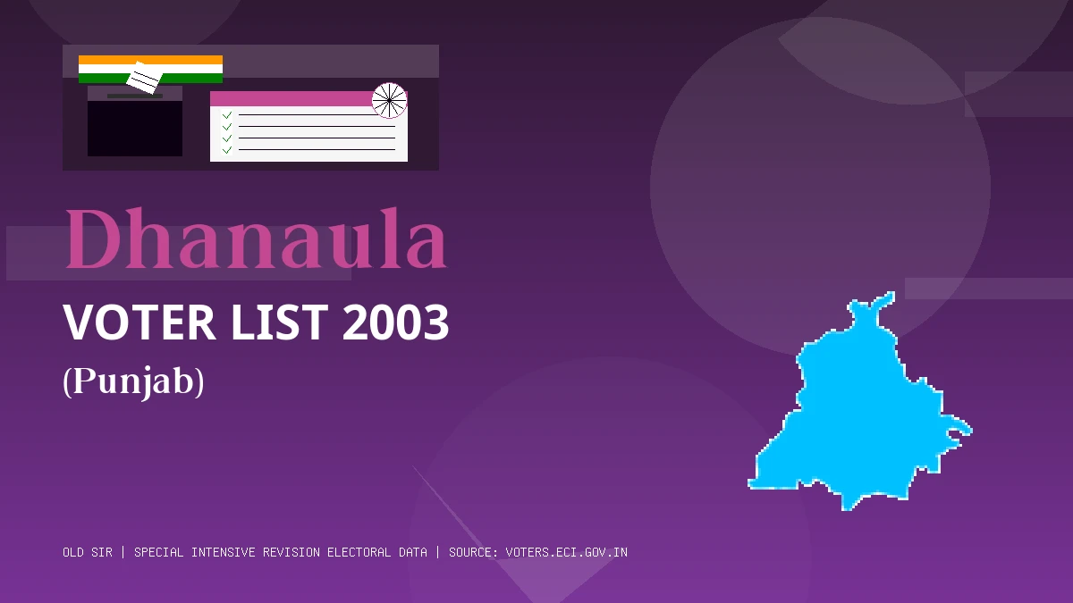 Dhanaula Voter List 2003 PDF Download Punjab