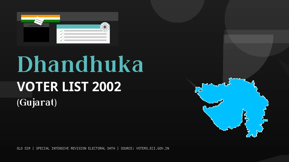 Dhandhuka Voter List 2002 PDF Download Gujarat