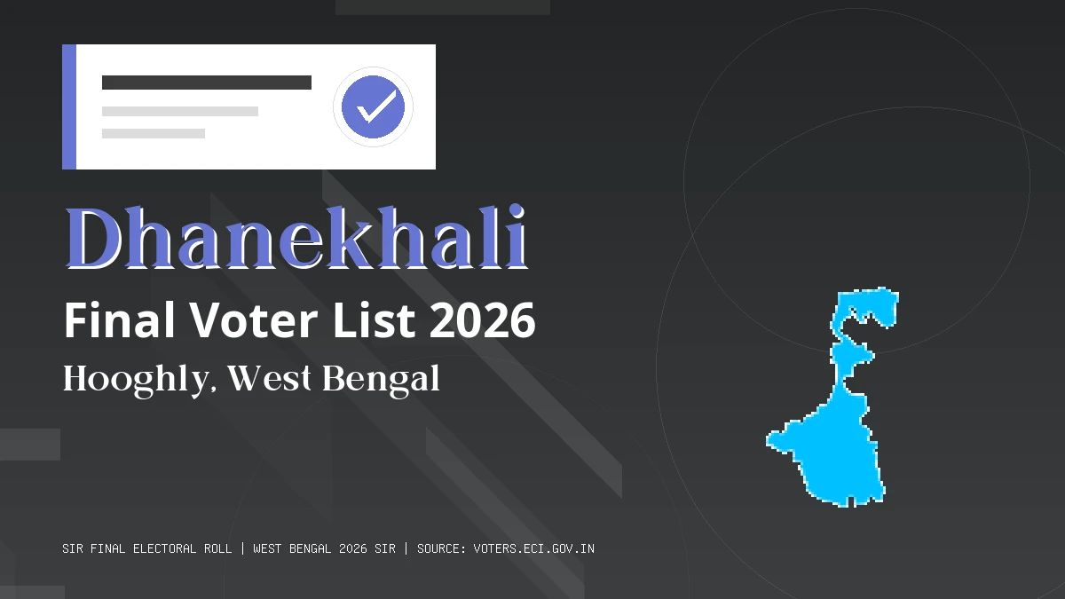 Dhanekhali Final Voter List 2026 West Bengal