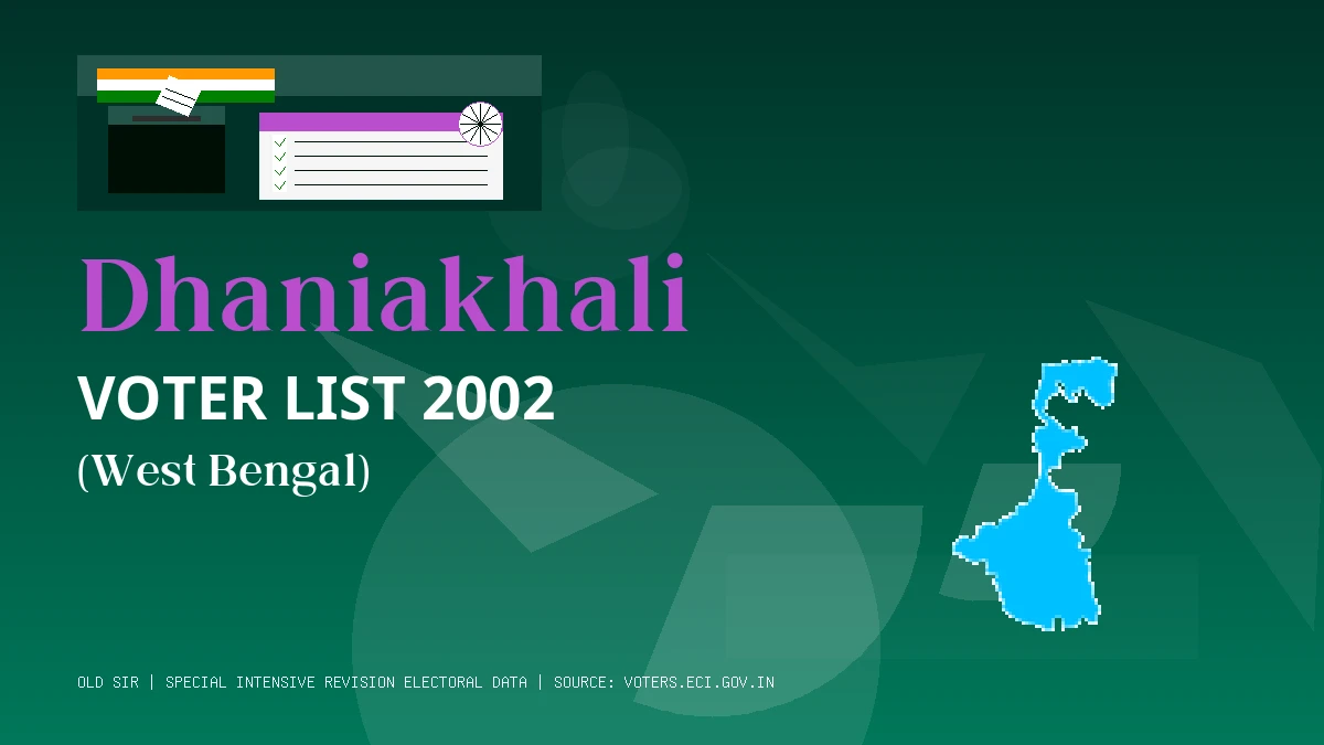 Dhaniakhali Voter List 2002 PDF Download West Bengal