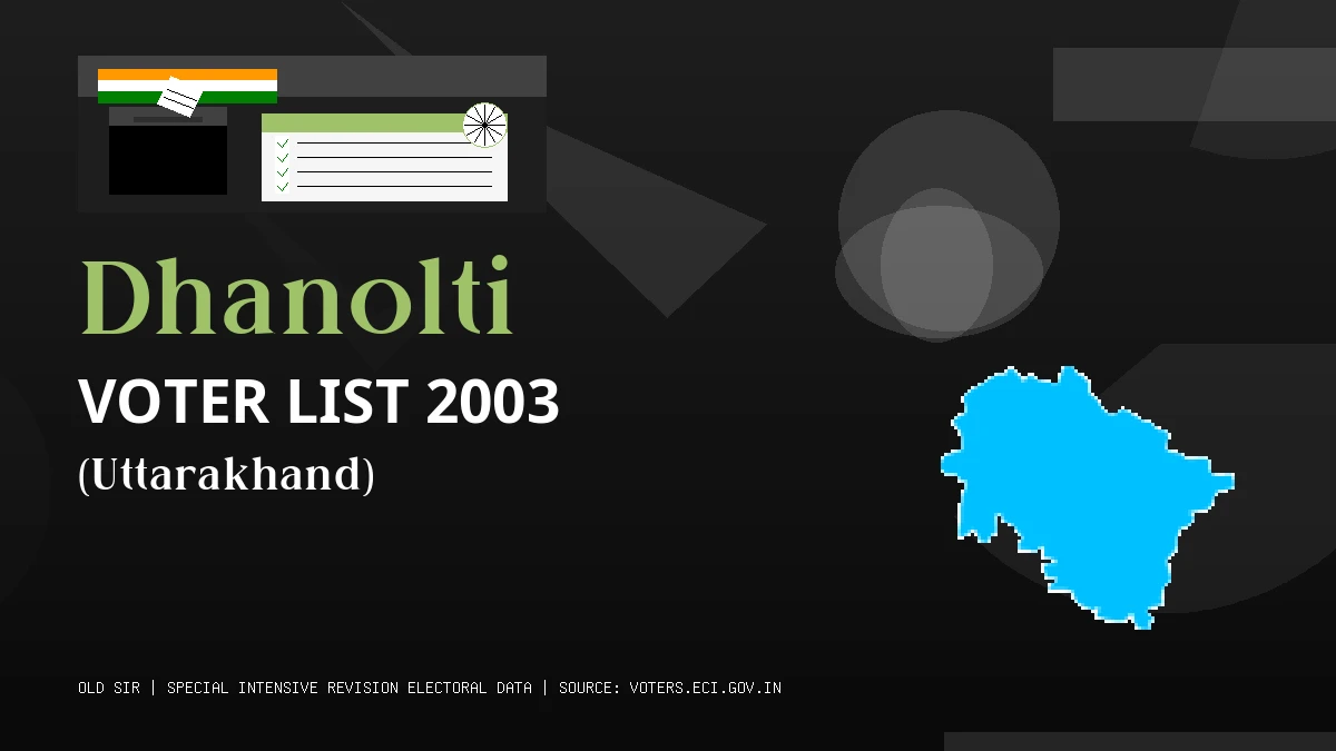 Dhanolti Voter List 2003 PDF Download Uttarakhand