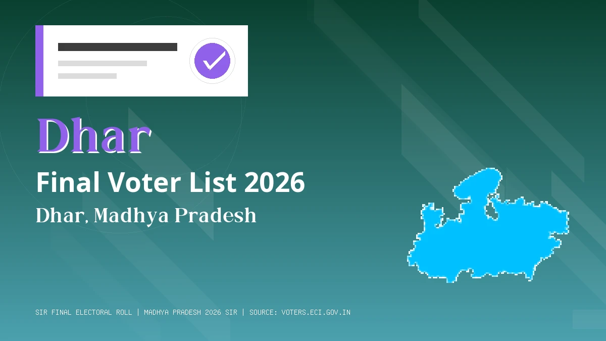 Dhar Final Voter List 2026 Madhya Pradesh