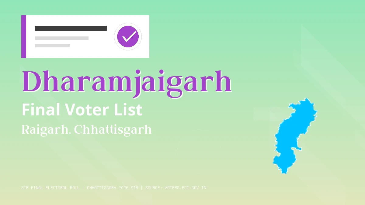 Dharamjaigarh Final Voter List Chhattisgarh