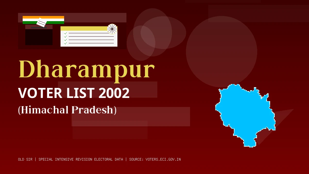 Dharampur Voter List 2002 PDF Download Himachal Pradesh