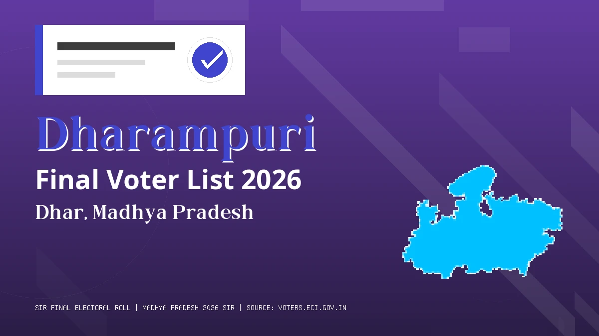 Dharampuri Final Voter List 2026 Madhya Pradesh