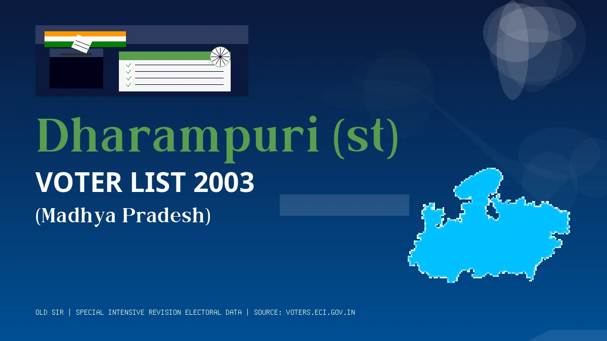 Dharampuri (st) Voter List 2003 PDF Download Madhya Pradesh