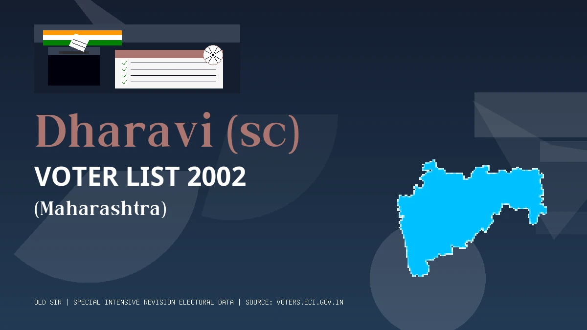 Dharavi (sc) Voter List 2002 PDF Download Maharashtra
