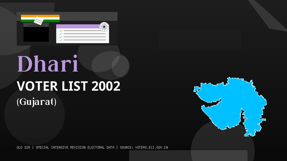 Dhari Voter List 2002 PDF Download Gujarat