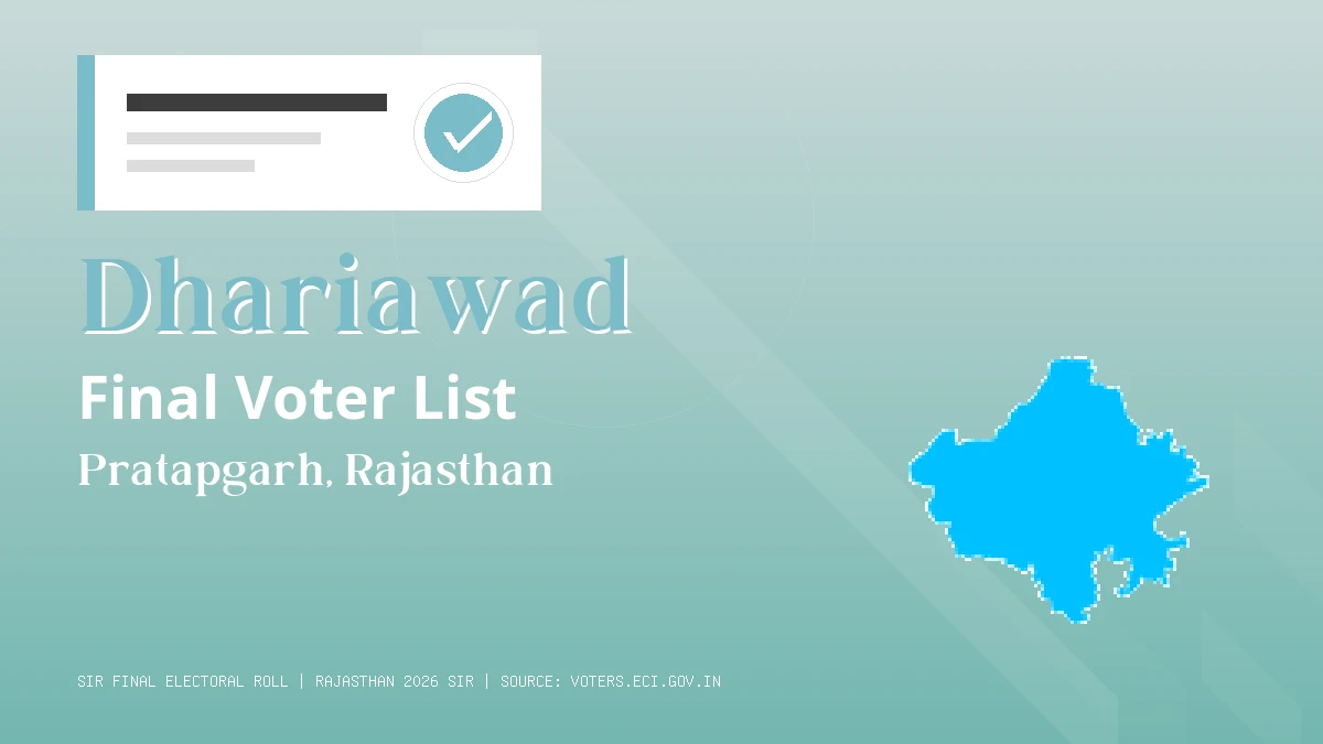 Dhariawad Final Voter List Rajasthan