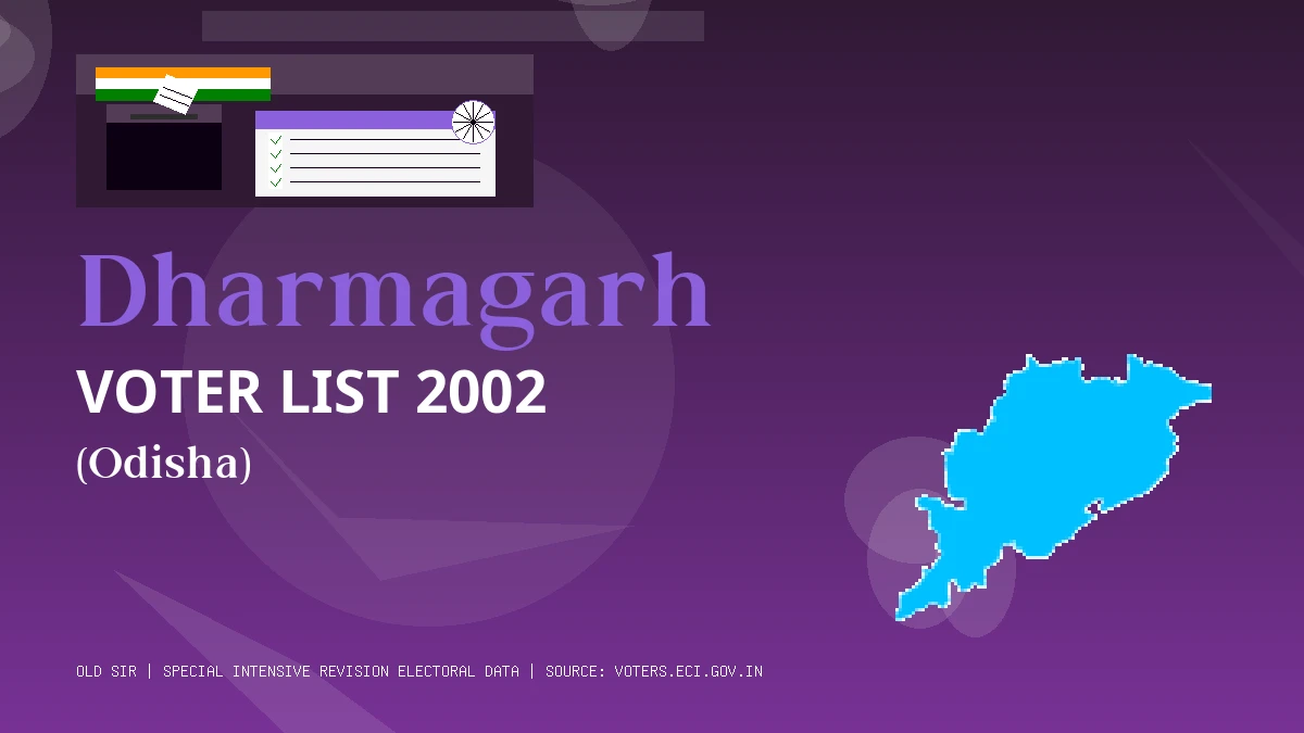 Dharmagarh Voter List 2002 PDF Download Odisha