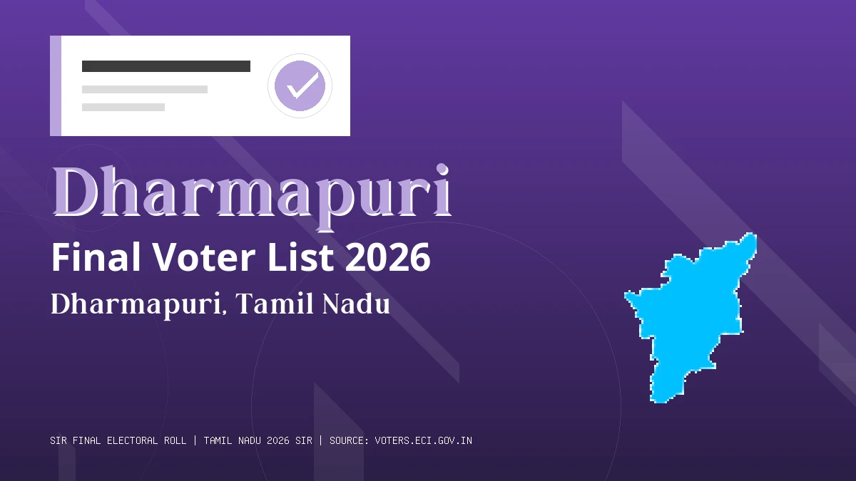 Dharmapuri Final Voter List 2026 Tamil Nadu