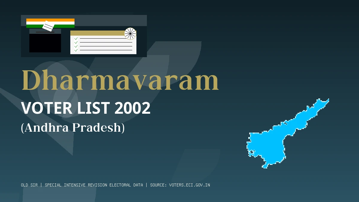 Dharmavaram Voter List 2002 PDF Download Andhra Pradesh