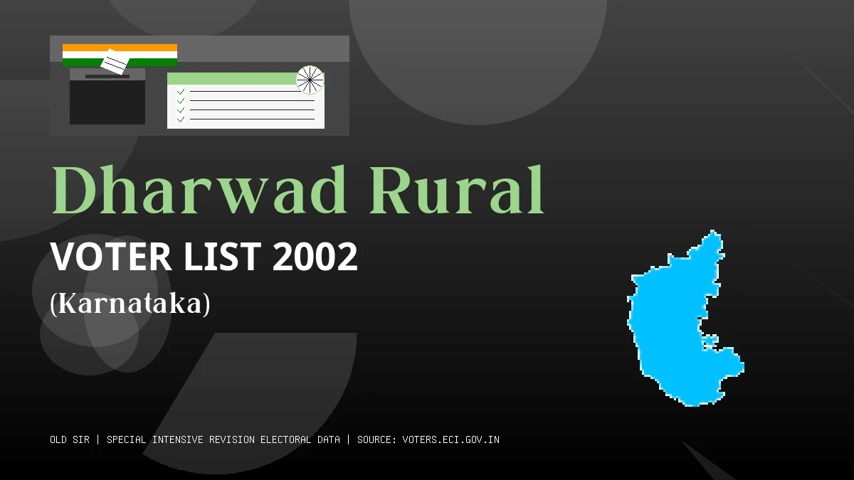 Dharwad Rural Voter List 2002 PDF Download Karnataka